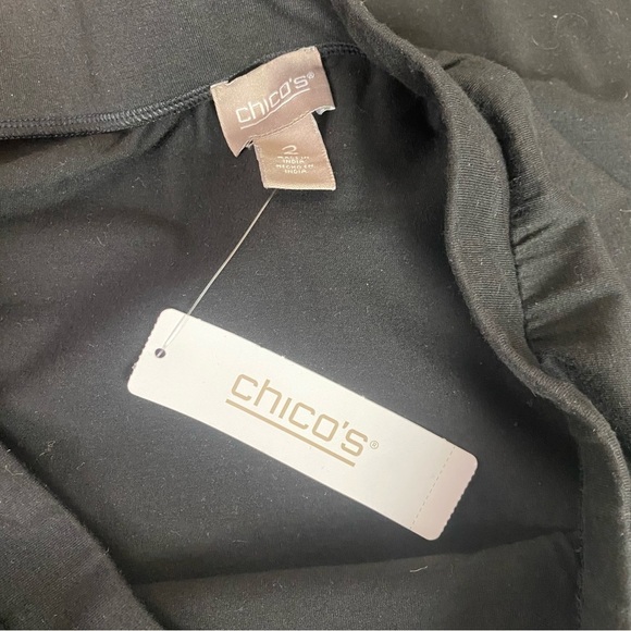 Chico’s Black Embroidered Skirt Size 12 - Picture 4 of 7